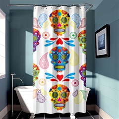 Boho Skull Vibe Shower Curtain 36  X 72  (stall)  by designsbymallika