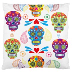 Boho Skull Vibe Large Cushion Case (two Sides) by designsbymallika