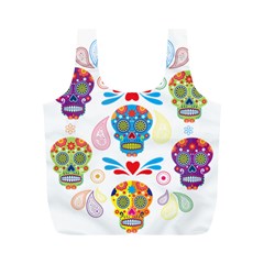 Boho Skull Vibe Full Print Recycle Bag (m) by designsbymallika