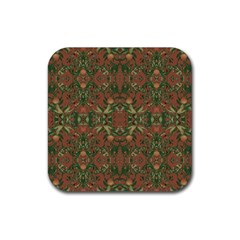 Modern Tropical Motif Print Rubber Coaster (square)  by dflcprintsclothing