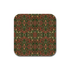 Modern Tropical Motif Print Rubber Square Coaster (4 Pack)  by dflcprintsclothing