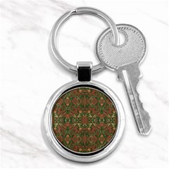 Modern Tropical Motif Print Key Chain (round) by dflcprintsclothing