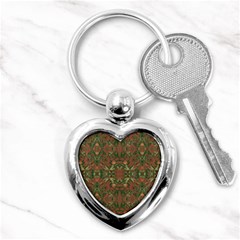 Modern Tropical Motif Print Key Chain (heart) by dflcprintsclothing