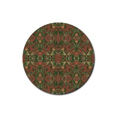 Modern Tropical Motif Print Rubber Coaster (round)  by dflcprintsclothing