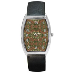 Modern Tropical Motif Print Barrel Style Metal Watch by dflcprintsclothing