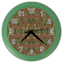 Modern Tropical Motif Print Color Wall Clock by dflcprintsclothing