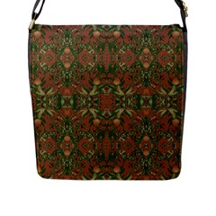 Modern Tropical Motif Print Flap Closure Messenger Bag (l) by dflcprintsclothing