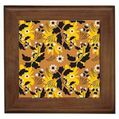 Folk Flowers Art Pattern  Framed Tile by Eskimos