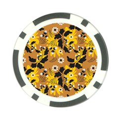 Folk Flowers Art Pattern  Poker Chip Card Guard (10 Pack) by Eskimos