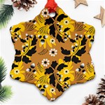 Folk flowers art pattern  Snowflake Ornament (Two Sides) Front