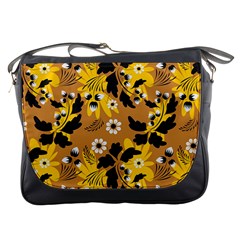 Folk Flowers Art Pattern  Messenger Bag by Eskimos