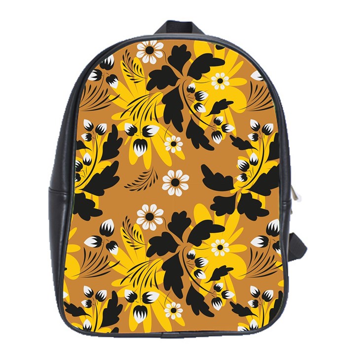 Folk flowers art pattern  School Bag (XL)