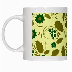 Folk Flowers Art Pattern Floral  White Mugs by Eskimos