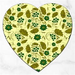 Folk Flowers Art Pattern Floral  Jigsaw Puzzle (heart) by Eskimos