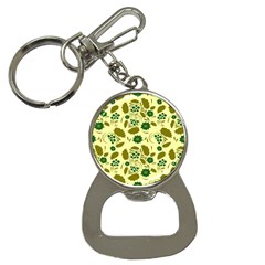 Folk Flowers Art Pattern Floral  Bottle Opener Key Chain by Eskimos