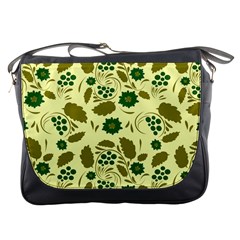 Folk Flowers Art Pattern Floral  Messenger Bag by Eskimos