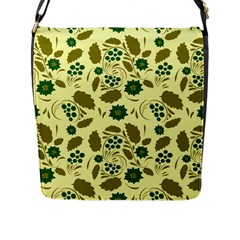 Folk Flowers Art Pattern Floral  Flap Closure Messenger Bag (l) by Eskimos