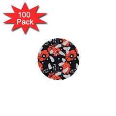 Folk flowers art pattern Floral   1  Mini Buttons (100 pack) 