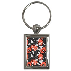 Folk flowers art pattern Floral   Key Chain (Rectangle)