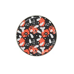 Folk flowers art pattern Floral   Hat Clip Ball Marker (4 pack)