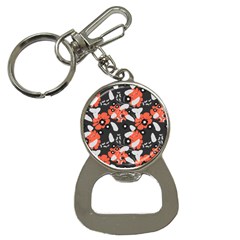 Folk flowers art pattern Floral   Bottle Opener Key Chain