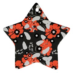 Folk flowers art pattern Floral   Star Ornament (Two Sides)