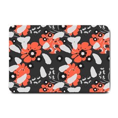 Folk flowers art pattern Floral   Small Doormat 