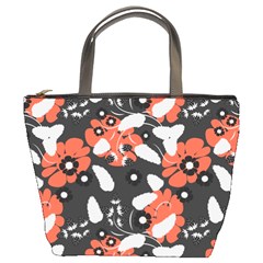 Folk flowers art pattern Floral   Bucket Bag