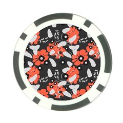 Folk flowers art pattern Floral   Poker Chip Card Guard (10 pack)