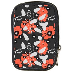 Folk flowers art pattern Floral   Compact Camera Leather Case