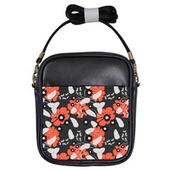 Folk flowers art pattern Floral   Girls Sling Bag