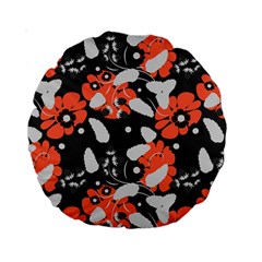 Folk flowers art pattern Floral   Standard 15  Premium Round Cushions