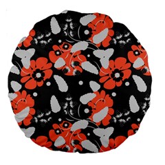 Folk flowers art pattern Floral   Large 18  Premium Round Cushions