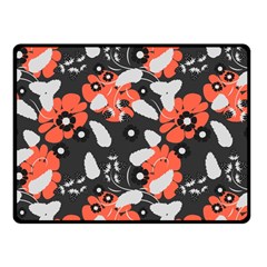 Folk flowers art pattern Floral   Double Sided Fleece Blanket (Small) 