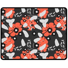 Folk flowers art pattern Floral   Double Sided Fleece Blanket (Medium) 