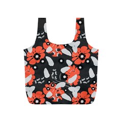 Folk flowers art pattern Floral   Full Print Recycle Bag (S)