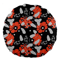 Folk flowers art pattern Floral   Large 18  Premium Flano Round Cushions