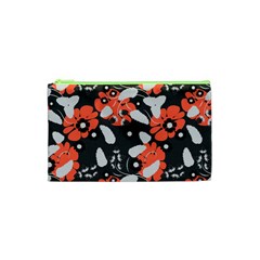 Folk flowers art pattern Floral   Cosmetic Bag (XS)