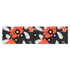 Folk flowers art pattern Floral   Satin Scarf (Oblong)