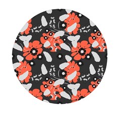 Folk flowers art pattern Floral   Mini Round Pill Box