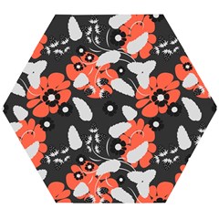 Folk flowers art pattern Floral   Wooden Puzzle Hexagon