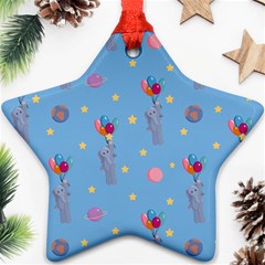 Baby Elephant Flying On Balloons Star Ornament (two Sides) by SychEva