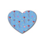 Baby Elephant Flying On Balloons Heart Coaster (4 pack)  Front