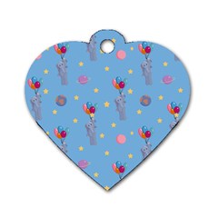 Baby Elephant Flying On Balloons Dog Tag Heart (one Side) by SychEva