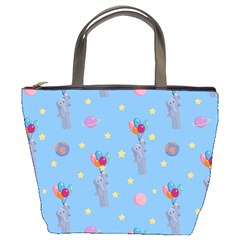 Baby Elephant Flying On Balloons Bucket Bag by SychEva