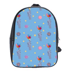 Baby Elephant Flying On Balloons School Bag (large) by SychEva