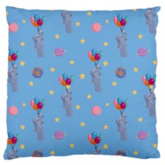 Baby Elephant Flying On Balloons Large Cushion Case (one Side) by SychEva