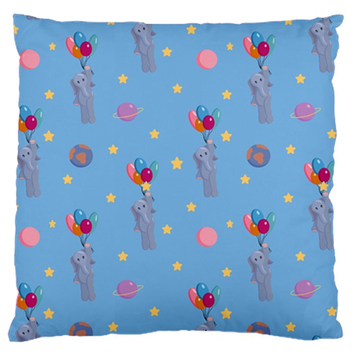 Baby Elephant Flying On Balloons Large Cushion Case (Two Sides)