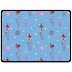 Baby Elephant Flying On Balloons Double Sided Fleece Blanket (large)  by SychEva