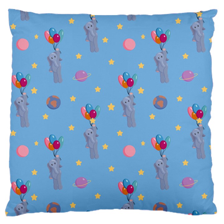 Baby Elephant Flying On Balloons Standard Flano Cushion Case (One Side)